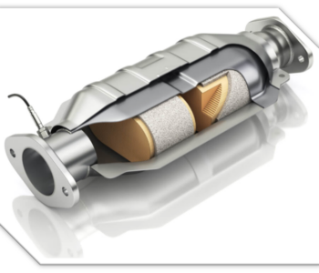 Cutaway diagram of a catalytic converter