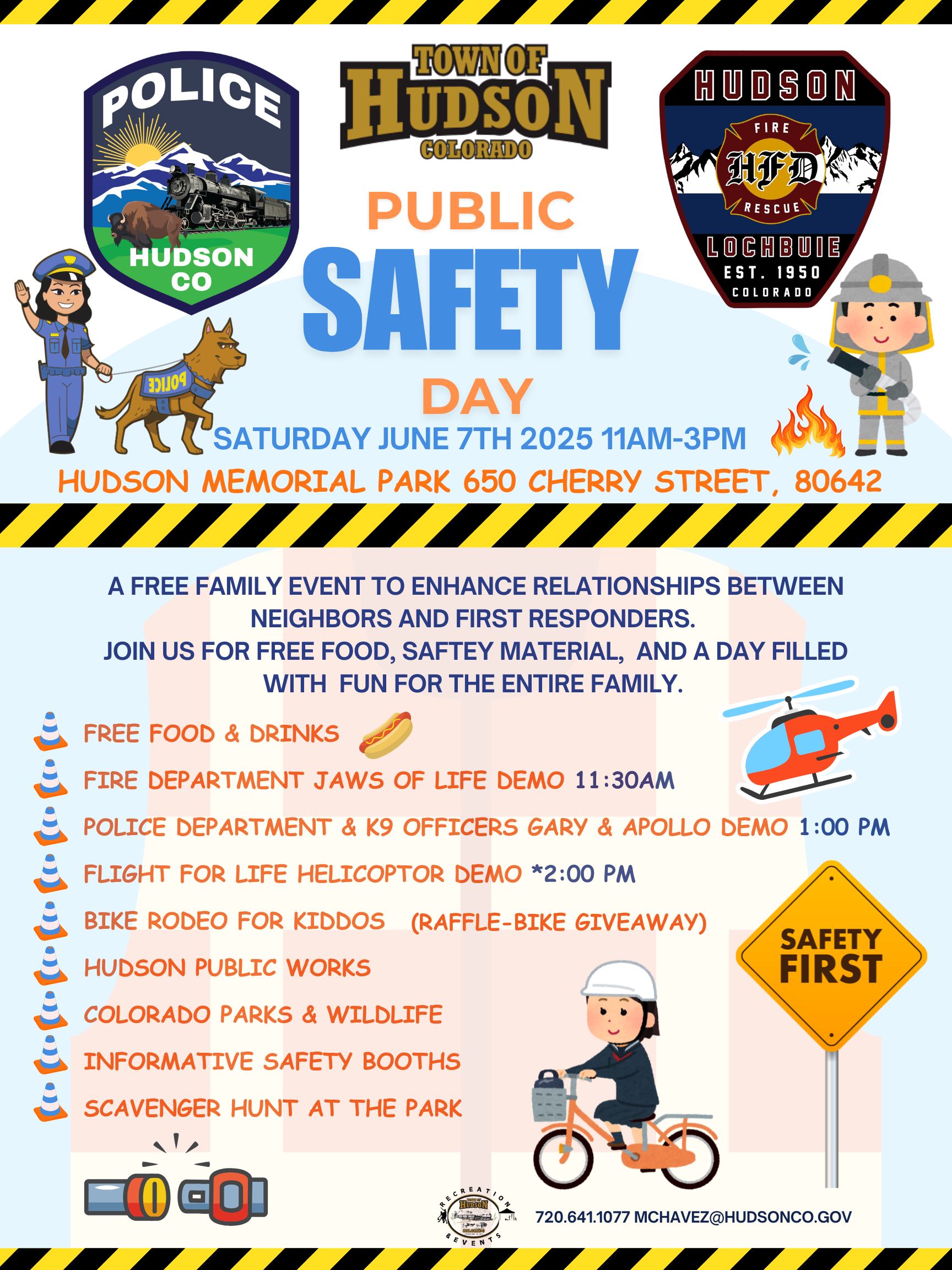 Hudson Safety Day Flier, shows details of the event 